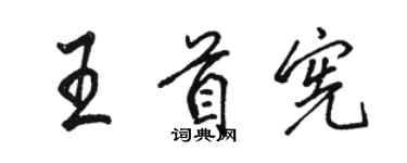 駱恆光王首憲行書個性簽名怎么寫