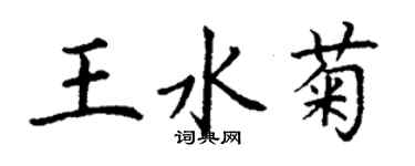 丁謙王水菊楷書個性簽名怎么寫