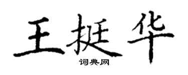 丁謙王挺華楷書個性簽名怎么寫