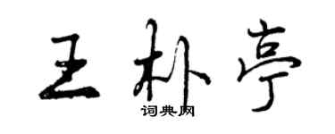 曾慶福王朴亭行書個性簽名怎么寫