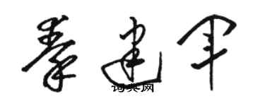 駱恆光秦建軍草書個性簽名怎么寫