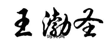 胡問遂王渤聖行書個性簽名怎么寫