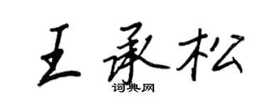 王正良王承松行書個性簽名怎么寫