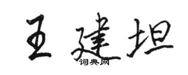 駱恆光王建坦行書個性簽名怎么寫