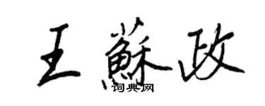 王正良王蘇政行書個性簽名怎么寫