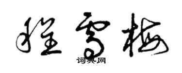 曾慶福程雪梅草書個性簽名怎么寫