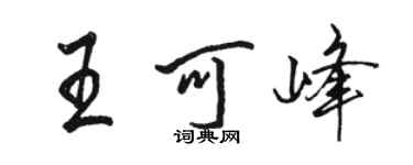 駱恆光王可峰行書個性簽名怎么寫