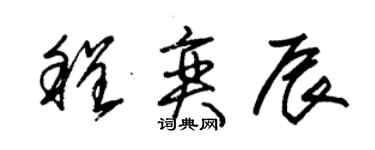 朱錫榮程奕辰草書個性簽名怎么寫