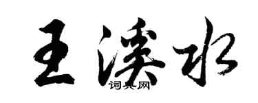 胡問遂王溪水行書個性簽名怎么寫