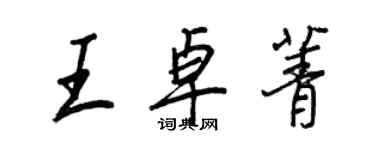 王正良王卓菁行書個性簽名怎么寫