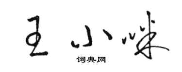 駱恆光王小咪草書個性簽名怎么寫