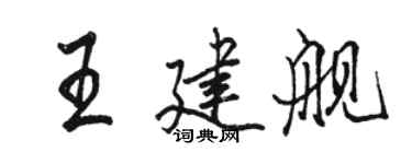 駱恆光王建艦行書個性簽名怎么寫