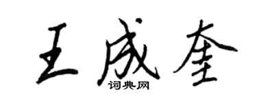 王正良王成奎行書個性簽名怎么寫