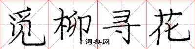 龐中華覓柳尋花楷書怎么寫
