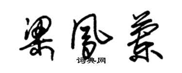 朱錫榮梁鳳蘭草書個性簽名怎么寫