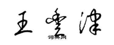 梁錦英王豐津草書個性簽名怎么寫