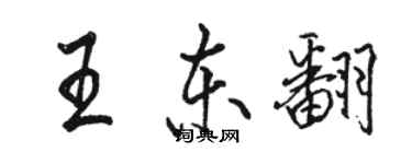駱恆光王東翻行書個性簽名怎么寫