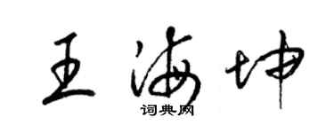 梁錦英王海坤草書個性簽名怎么寫