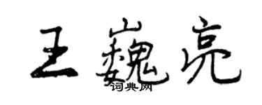 曾慶福王巍亮行書個性簽名怎么寫