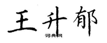 丁謙王升郁楷書個性簽名怎么寫