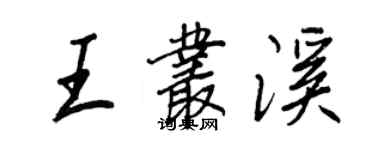 王正良王叢溪行書個性簽名怎么寫