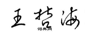 梁錦英王哲海草書個性簽名怎么寫