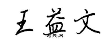 王正良王益文行書個性簽名怎么寫