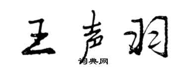 曾慶福王聲羽行書個性簽名怎么寫