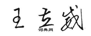 駱恆光王立威草書個性簽名怎么寫