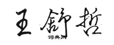 駱恆光王舒哲行書個性簽名怎么寫