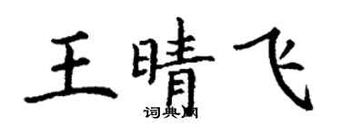 丁謙王晴飛楷書個性簽名怎么寫