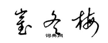 梁錦英崔冬梅草書個性簽名怎么寫