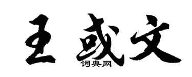 胡問遂王或文行書個性簽名怎么寫
