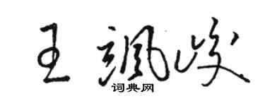 駱恆光王颯峻草書個性簽名怎么寫