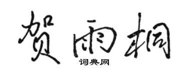 駱恆光賀雨桐行書個性簽名怎么寫