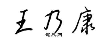 王正良王乃康行書個性簽名怎么寫