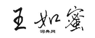 駱恆光王如蜜行書個性簽名怎么寫