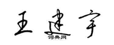 梁錦英王建宇草書個性簽名怎么寫