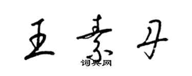 梁錦英王素丹草書個性簽名怎么寫