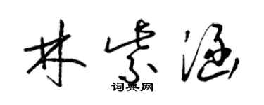 梁錦英林紫涵草書個性簽名怎么寫