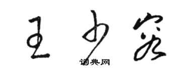 駱恆光王少容草書個性簽名怎么寫