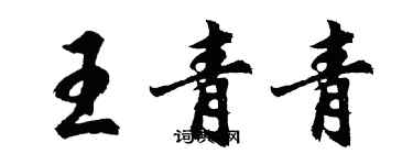 胡問遂王青青行書個性簽名怎么寫