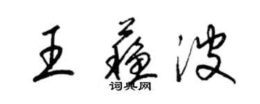 梁錦英王蘇波草書個性簽名怎么寫