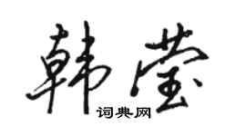 駱恆光韓瑩行書個性簽名怎么寫
