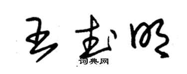 朱錫榮王武明草書個性簽名怎么寫