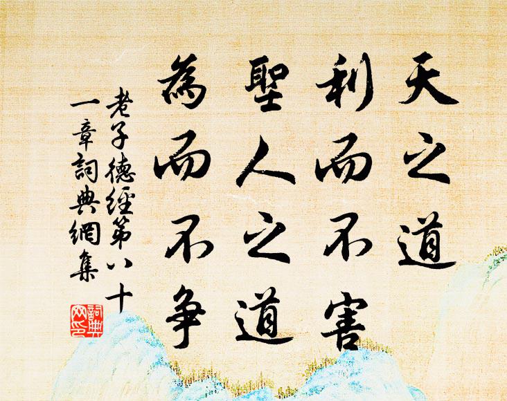 老子天之道,利而不害;聖人之道,為而不爭。書法作品欣賞