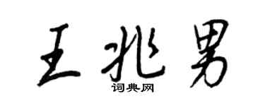 王正良王兆男行書個性簽名怎么寫