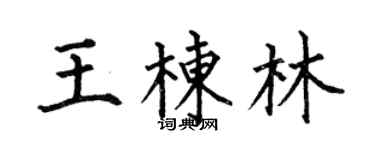 何伯昌王棟林楷書個性簽名怎么寫