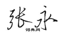駱恆光張永行書個性簽名怎么寫