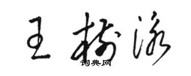 駱恆光王樹泳草書個性簽名怎么寫